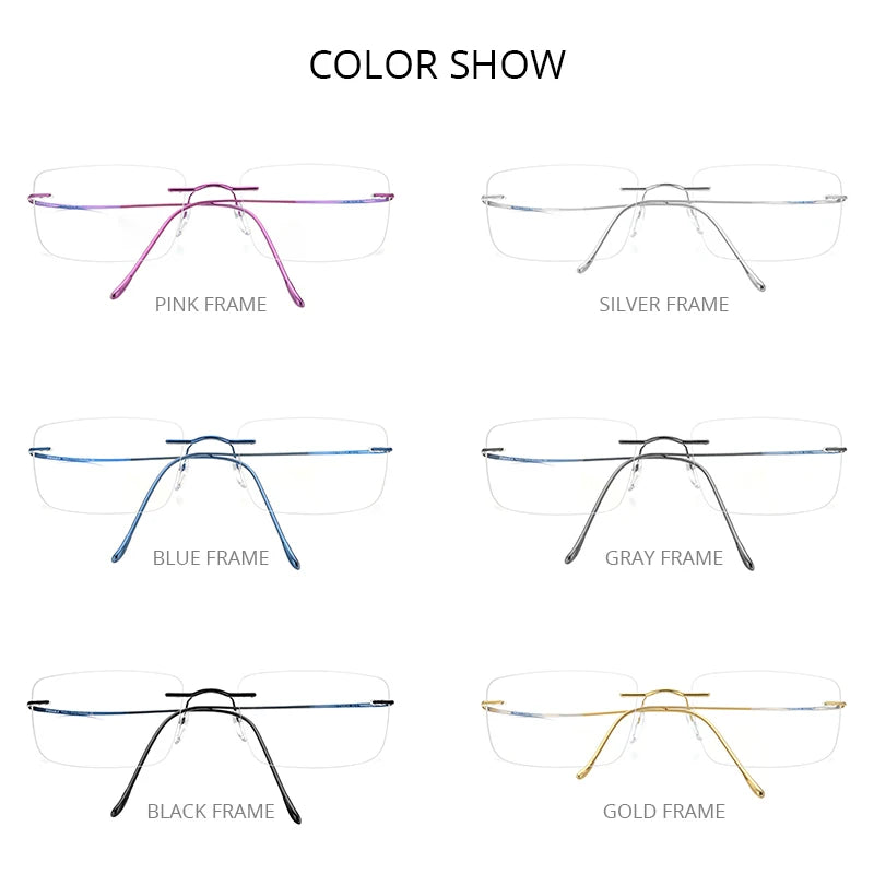 FONEX B Titanium Glasses Frame Men New Brand Design Rimless Square Eyeglasses Frameless Women Ultralight Japanese Eyewear 85634