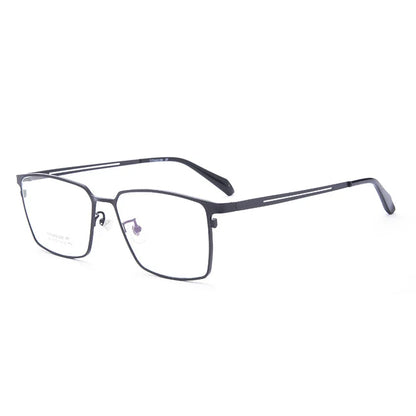 55-17 Men's Pure Titanium  Glasses Retro Frame Ultra-light Large Face Non-prescription Glasses  Anti-blue Light Reading Glasses