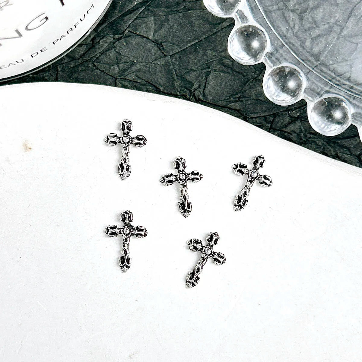 20PCS Multiple Style Classic Cross Alloy Nail Art Decorations 3D Minimalist Creative Cross Cool Style Nail Charms DIY Nail Parts