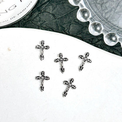 20PCS Multiple Style Classic Cross Alloy Nail Art Decorations 3D Minimalist Creative Cross Cool Style Nail Charms DIY Nail Parts