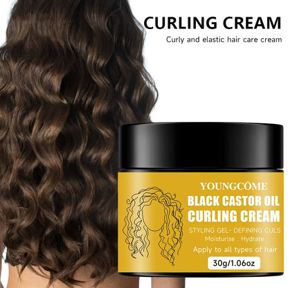 Black Castor Oil Hair Conditioner,Ultra-Moisturizing & Curl-Defining Treatment for Dry, Curly Hair | Detangles, Repairs Damage