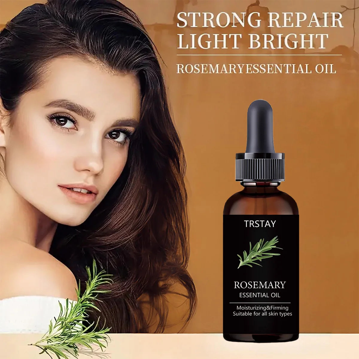 TRSTAY Rosemary Essential Oil for Hair Care Improves Damaged Hair Dredges Blocked Follicles Activates And Growth Lubricates Hair
