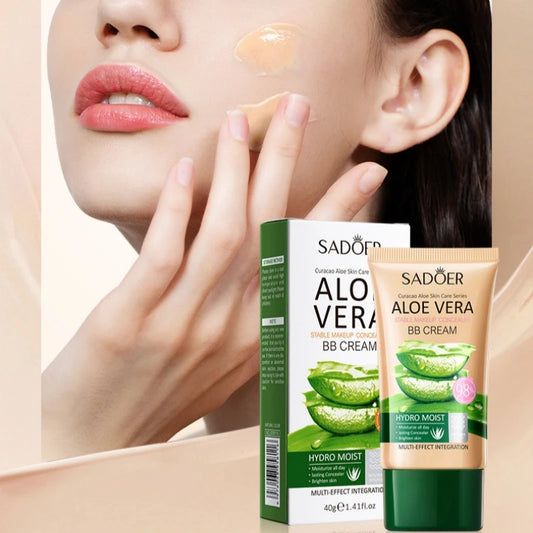 40g Aloe Vera Concealer Bb Cream, Repairing and Repairing Makeup, Powerful Concealer That Does Not Stuffy Dryness, Delicate Texture, Moisturizing Skin, Natural Color and Ivory White Available in Two Colors