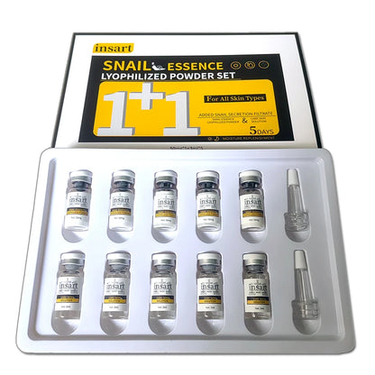 Anti-Aging Snail Essence Lyophilized Powder Set for Wrinkle Removal Hydrating Firming Skin Brighten Face Serum Korean Cosmetics