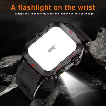 New Rugged Military GPS Track Smart Watch Men Bluetooth Call Health Monitor AI Voice Sports 3ATM IP68 Swim Waterproof Smartwatch