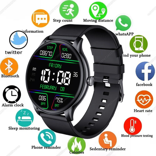 New Smart Watch 2025 Men Women Full Touch Screen Sport Fitness Watch IP67 Waterproof Bluetooth Call For Android IOS Smartwatch