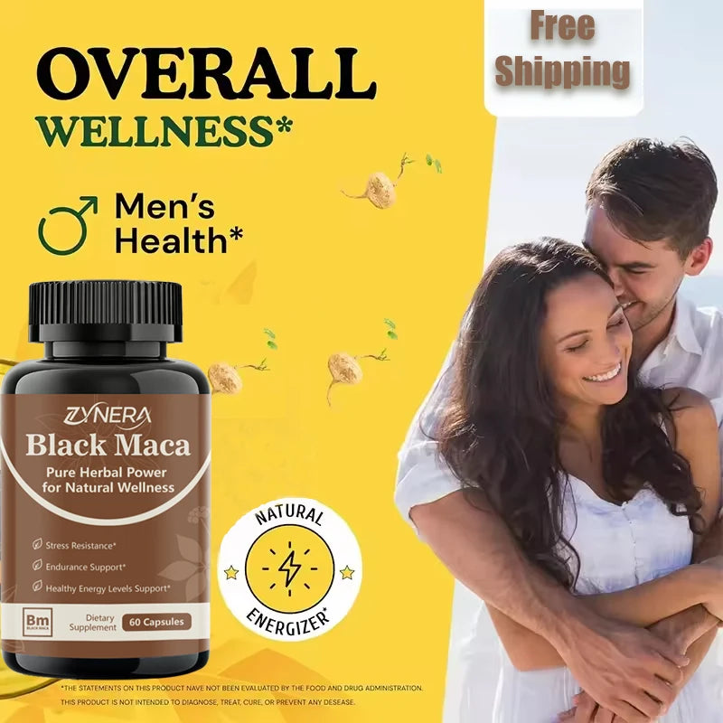 Powerful Black Maca Capsules Testosterone Booster for Men Increase Strength Stamina Energy Enhance Immunity Supplement  Big 18