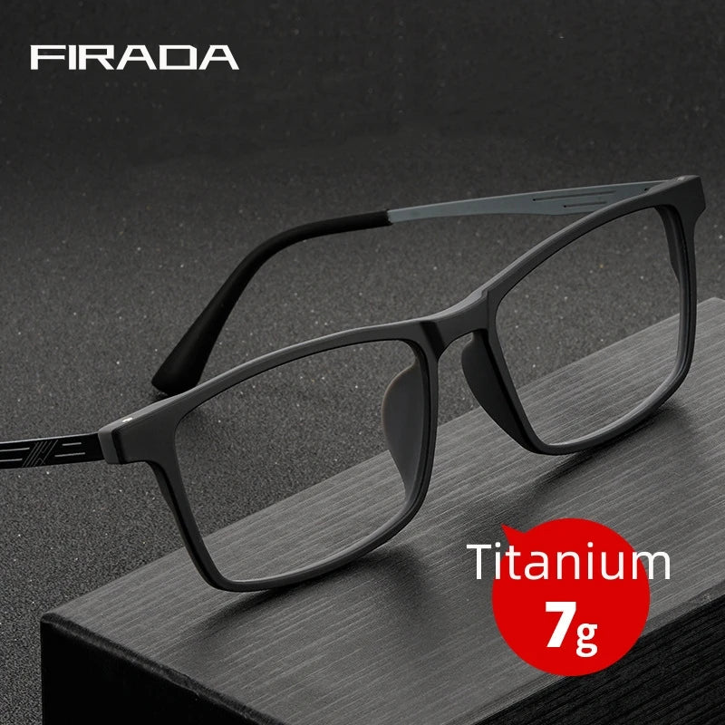 FIRADA Fashion Eyewear Vintage Square Titanium Eyeglasses New Myopia Optical Prescription Glasses Frame For Men And Women 8883