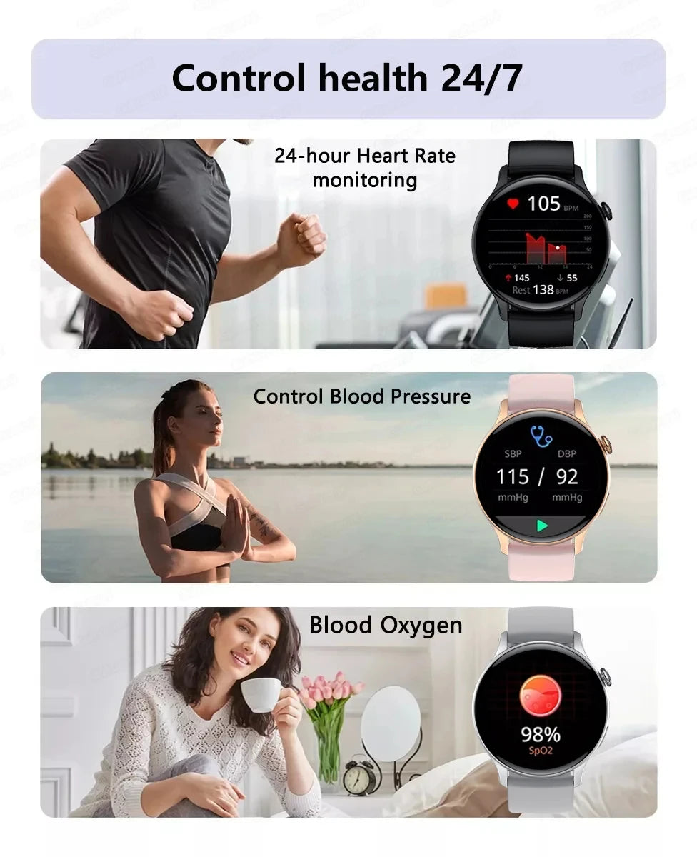 2024 New NFC Smart Watch Women 1.43 Inch AMOLED 466*466 HD Screen Always Display Sport Watch Women Bluetooth Call GPS Smartwatch