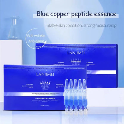 Blue Copper Peptide Anti Wrinkle Serum Nicotinamide Whitening Brighten Essence Collagen Hyaluronic Acid Moisturizing Skin Care