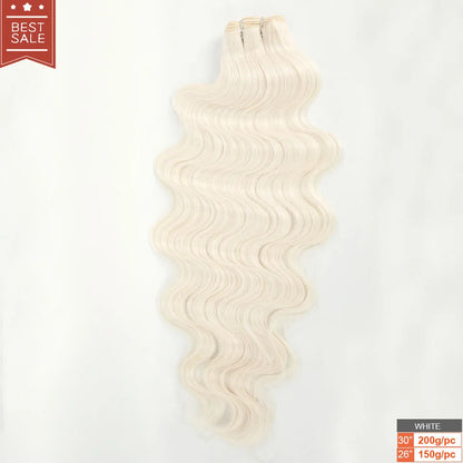 Magicae Blond 27/613 Highlight Ombre Brown High Temperature Synthetic Body Wave Ponytail 30Inch 200g Hair Extensions Wavy Bundle