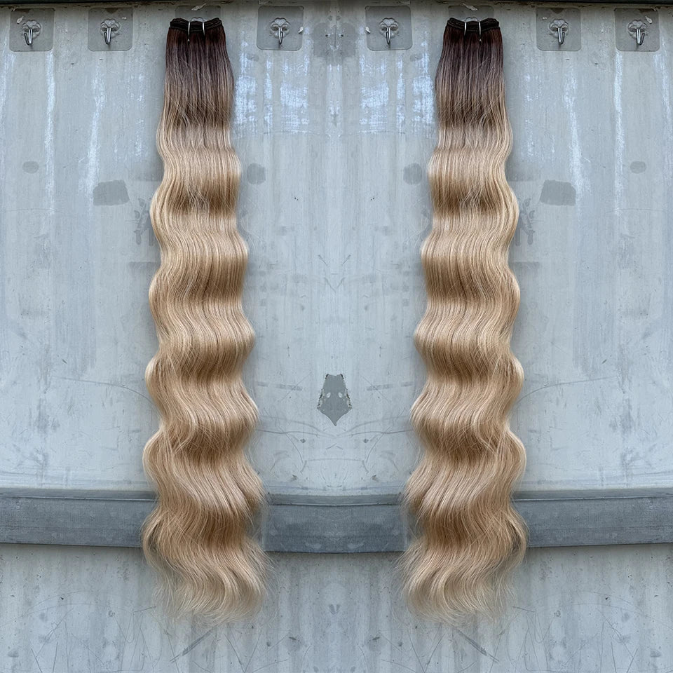 30Inches 200grams Body Wave Blond 27/613 Pink Purple Synthetic Hair Weave Bundles Brown Bio Human-Like Heat Resistant Ponytail
