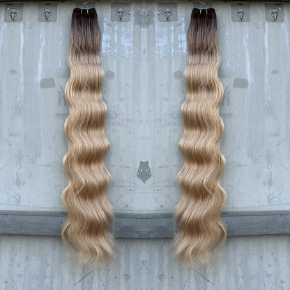 30Inches 200grams Body Wave Blond 27/613 Pink Purple Synthetic Hair Weave Bundles Brown Bio Human-Like Heat Resistant Ponytail