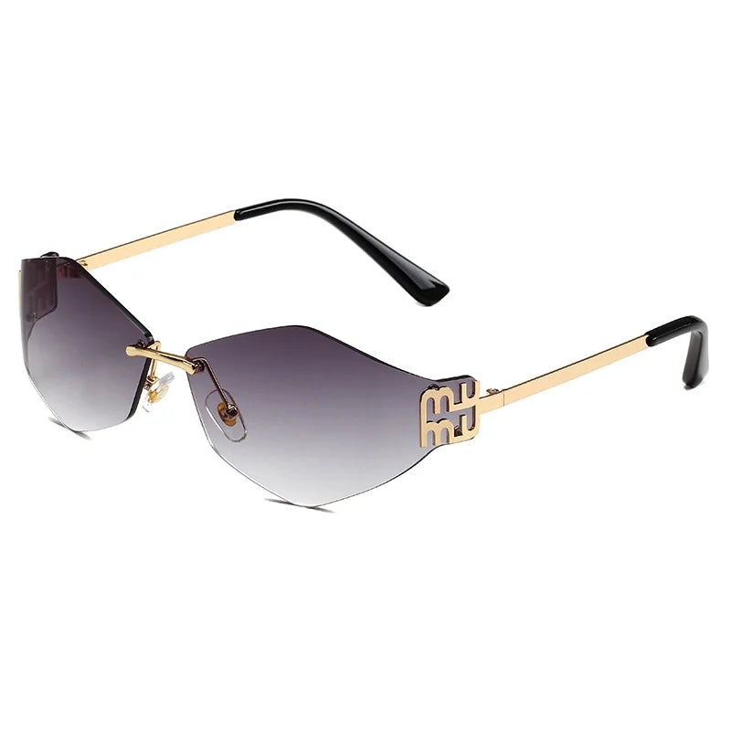 Mu Mu Rhombus Fashion Luxury Women Sunglasses Rimless Female Brand Glasses Stylish Trend 2025 Hot Shades UV400