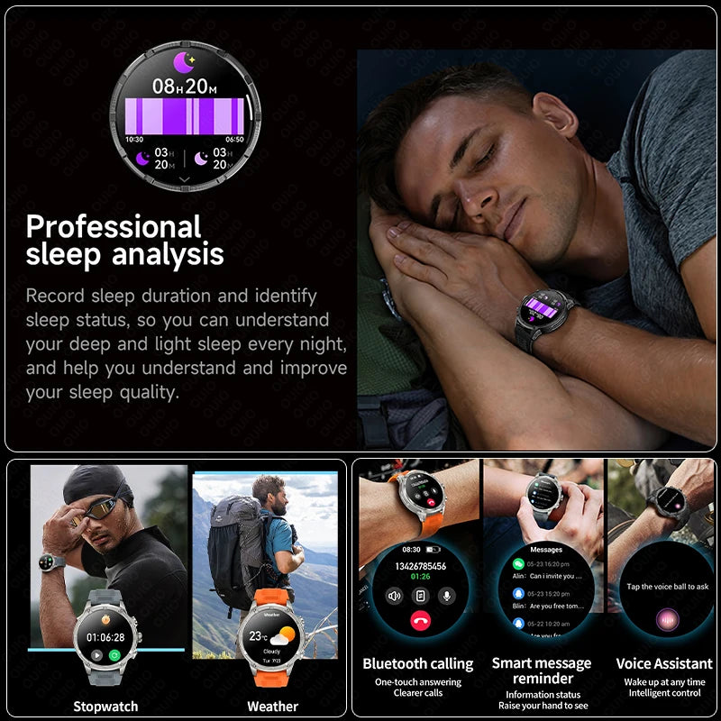 For Huawei Xiaomi GPS Track Smart Watch Men 1.85-Inch Ultra HD AMOLED Screen 710 Mah Battery Bluetooth Call SmartWatch 2025 New