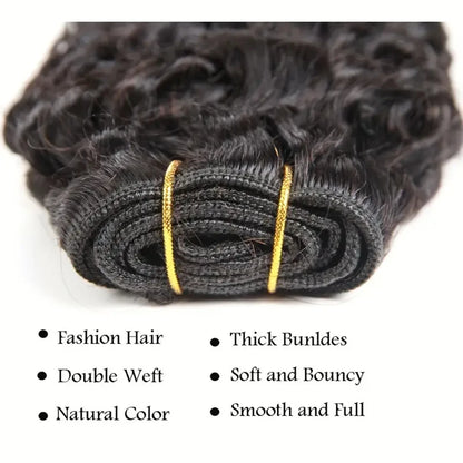 Wholesale Short Kinky Curly Human Hair Bundles Brazilian Virgin Human Hair Weave Extensions 100g/PC Natural Color Hair On Sale