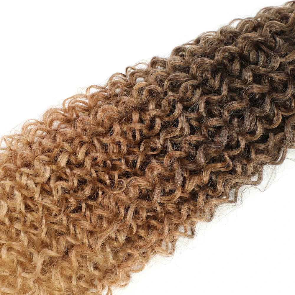 26 Inches Blond 27/613 Synthetic Water Wave Curly Bundles Hair Extensions Natural High Temperature Fake Hair Weavings Afro Curls