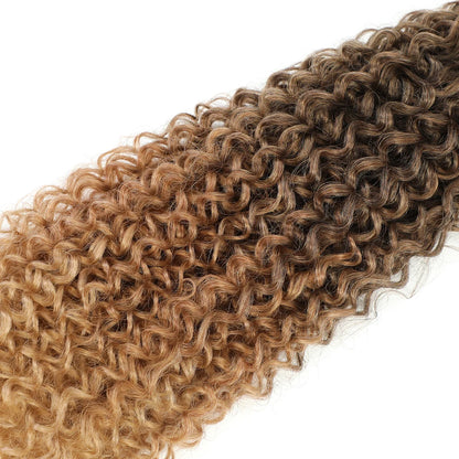26 Inches Blond 27/613 Synthetic Water Wave Curly Bundles Hair Extensions Natural High Temperature Fake Hair Weavings Afro Curls