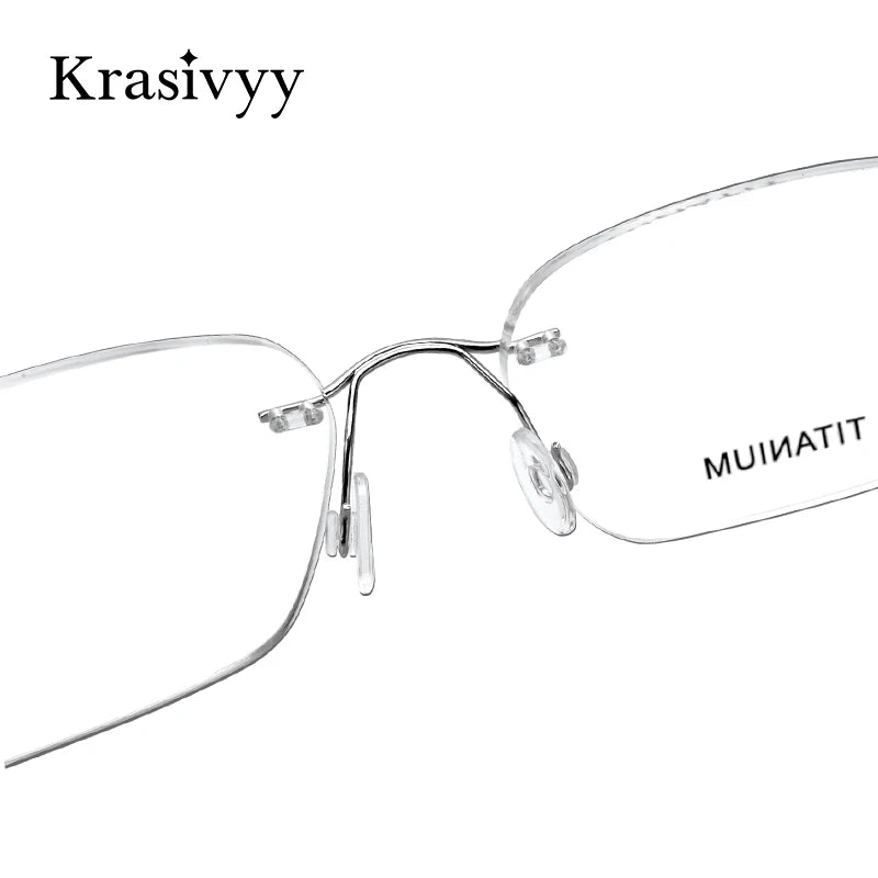 Krasivyy Round Rimless Glasses Frame Men Ultralight Myopia Prescription Eyeglasses Women Vintage Pure Titanium Optical  Eyewear
