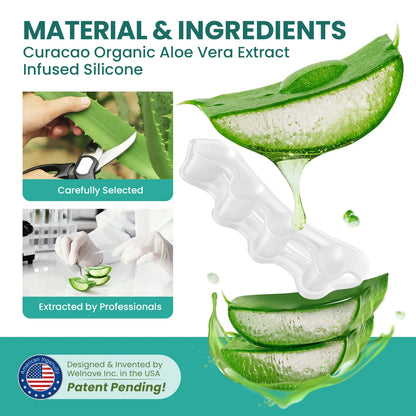 2/4/6/8Pcs Aloe Vera Infused Toe Straighteners Bunion Hammertoe Silicon Four Hole Toe Separator Bunion Hallux Valgus Correction