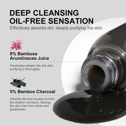 Blackheads Remover Face Serum Bamboo Charcoal Oil Control Shrink Pore Facial Essence Skin Care