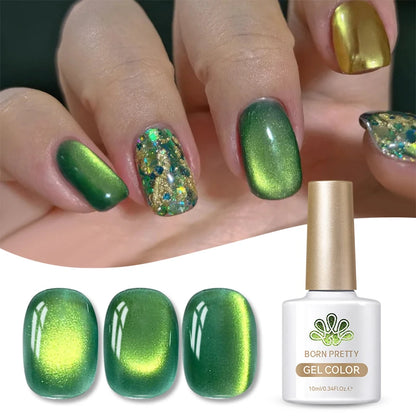 BORN PRETTY 10ml HEMA TPO FREE Mint Chocolate Cat Magnetic Gel Nail Polish Sumer Colored Ultra Shine Soak Off UV Gel Nail Art