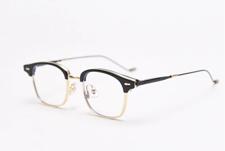 49425 Anti-Blue Light Square Half Frame Plastic Titanium Glasses Frames Ultralight Men Women Optical Fashion Computer Eyeglasses