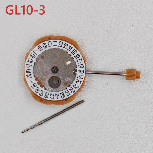 Japan Miyota GL10 Quartz Watch Movement Date at 3H Position No Jewels Mod Replace Mechanism GL10-3 Movement with Battery Stem