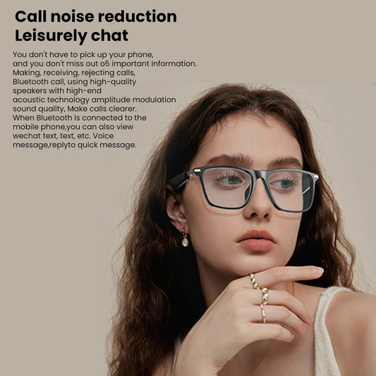 New M01 Smart Glasses Bluetooth Sunglasses AI Translation Blue Light Filter Polarized Lenses Open Music Holiday Gift