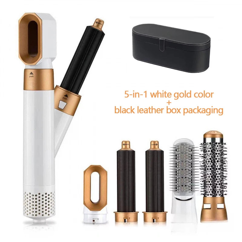 Multifunctional 5 In 1 Hair Straightener Curler Styling Set Airwrap Hair Dryer Hair Plate Hot Comb Styling Appliance