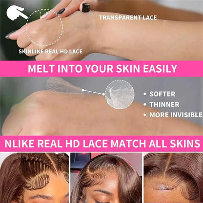 Chocolate Brown Straight Lace Front Wigs Human Hair 13x6 Hd Lace Frontal Wig Brazilian Preplucked 13x4 Dark Brown Full Lace Wigs