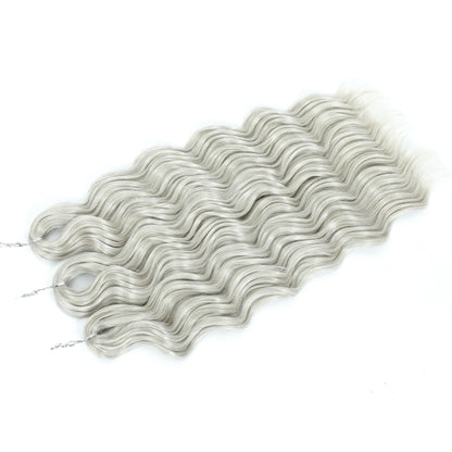 Anna 3Pcs 24Inches Body Water Wave Crochet Braids Pink Ombre Colored Rainbow Hair Extensions Gray White Braiding Hair Blond 613