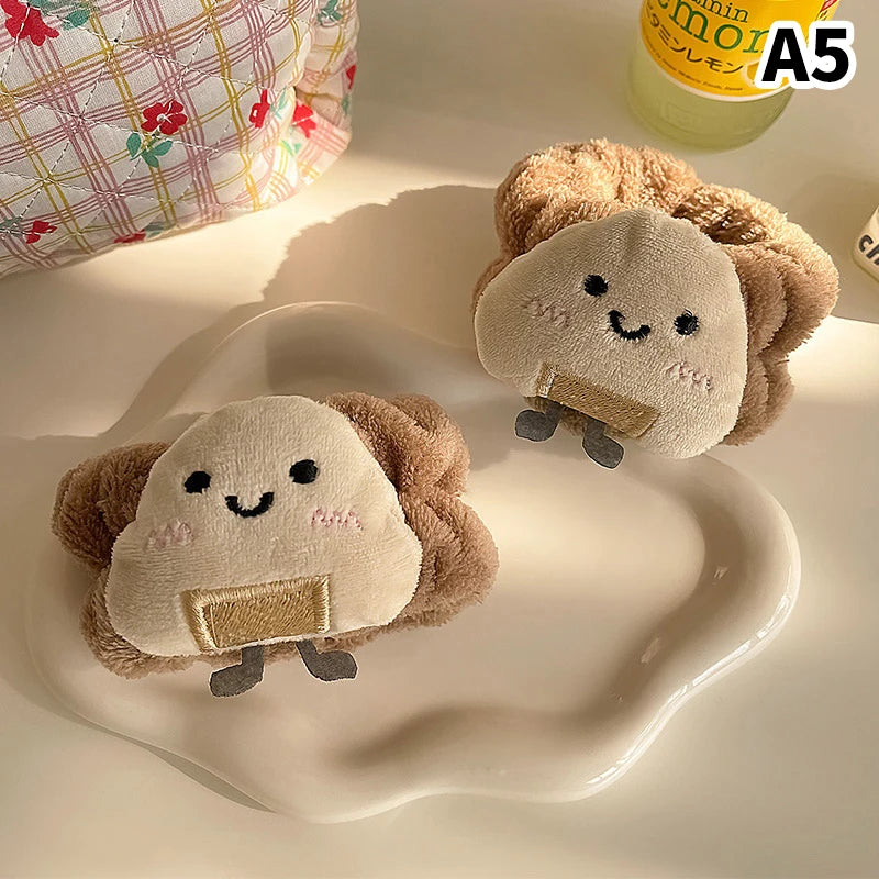 1pc Spa Headband Wristband For Washing Face Fleece Skincare Toast Hair Band Wrist Cuffs For Women Girls Makeup