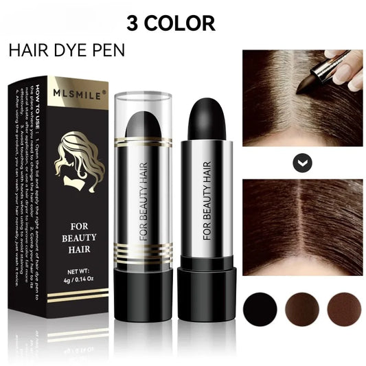 Black and Brown One-off Temporary Hair Coloring Covered White Hairs Hairline Disposable Lipstick Hair Dye Stick Smear Type Dye