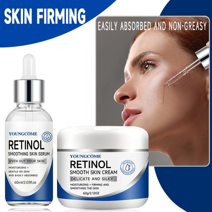 Retinol Cream Serum Combo Set Remove Wrinkle Firming Lifting Whitening Brightening Moisturizing Hyalronic Acid Facial Skin Care