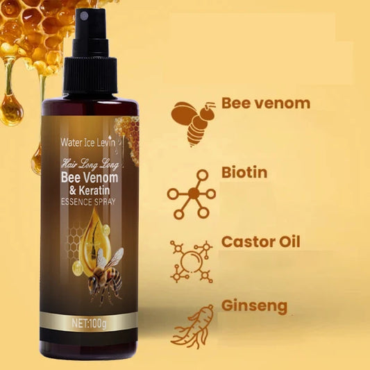 Bee Venom Leave-In Conditioner Spray, Anti-Frizz Formula, Instantly Increase Hair Volume and Texture, Suitable for All Hair Types