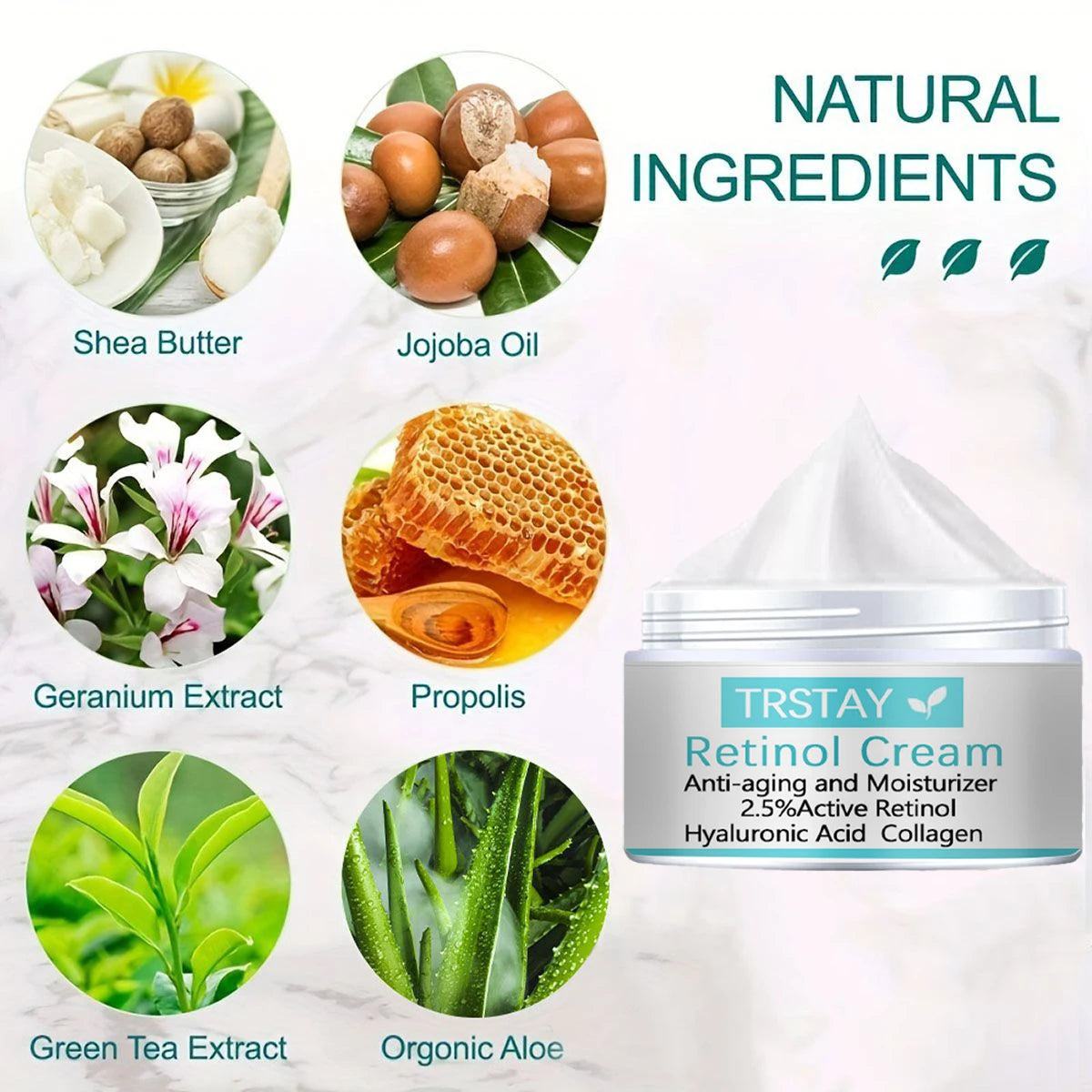 Retinol hyaluronic acid collagen face cream can reduce fine lines, tighten skin, and improve damaged skin