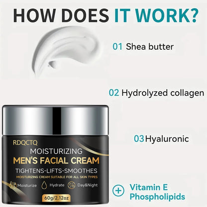 RDQCTQ Men's Retinol Firming Face Cream Skincare  Brightening Smooth Wrinkles Facial Moisturizing Collagen Face Men Treatment