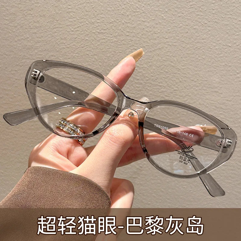 ZIROSAT 81059 New anti blue  Ultralight  TR90 Myopia Glasses Retro Square Optical Prescription Eyeglasses Frame For Men Or Women