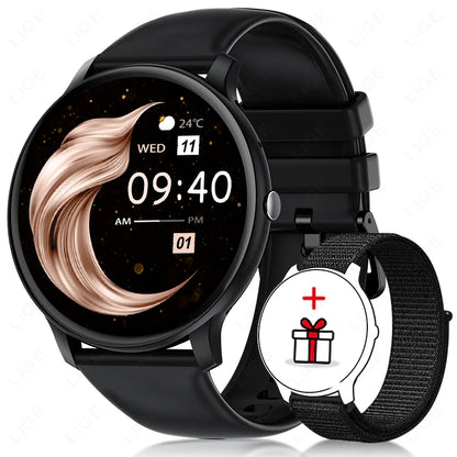 LIGE 2025 Bluetooth Call Smart Watch Women Custom Dial Watches Men Sports Fitness Tracker Heart Rate Smartwatch For Android iOS
