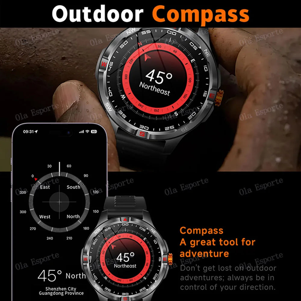 T-Rex 3 Military 1000mAh Battery Smart Watch 10ATM Waterproof GPS Track Compassr Bluetooth Call AMOLED Men Swim Sport Smartwatch