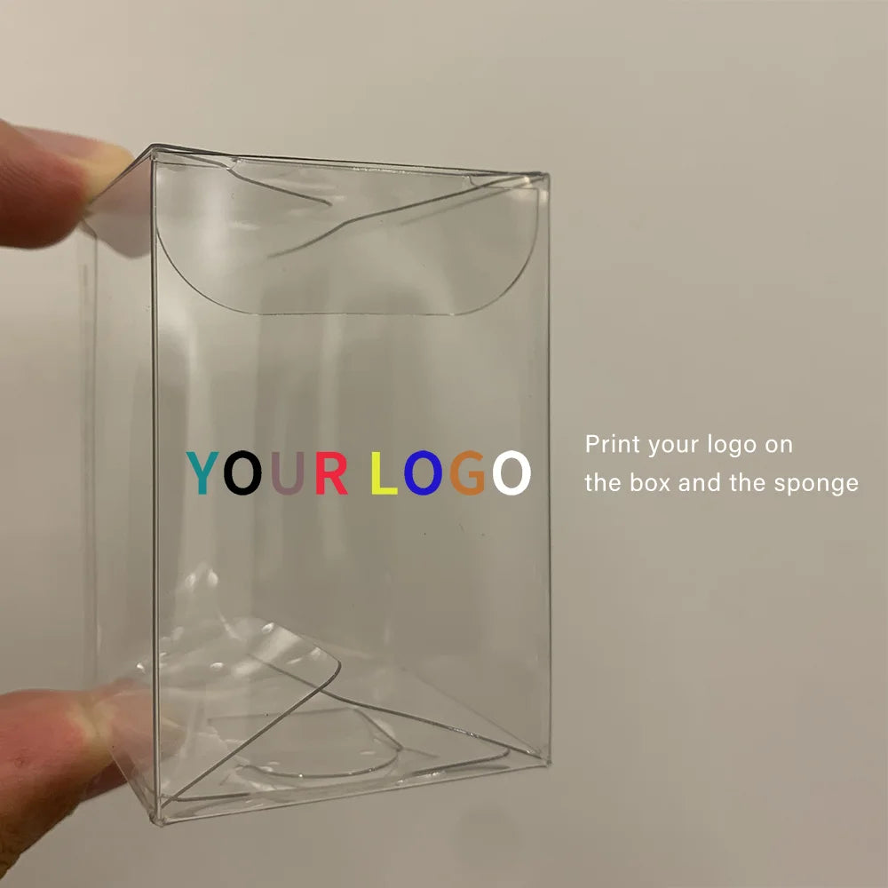 Custom Your Logo Cosmetics Beauty Sponge Latex Free and Vegan Makeup Black Sponge Set  Powder Cream Liquid Application with Box