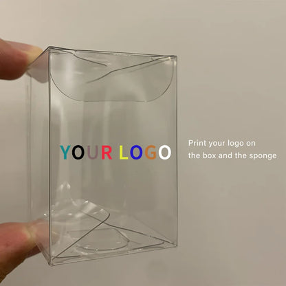 Custom Your Logo Cosmetics Beauty Sponge Latex Free and Vegan Makeup Black Sponge Set  Powder Cream Liquid Application with Box