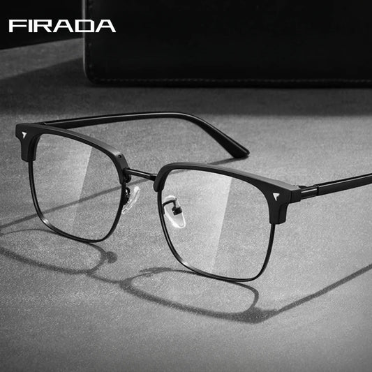 FIRADA Fashionable Comfortable Men Glasses 2025 Retro Ultra Light Business Eyeglasses Optical Prescription Eyewear Frame 16178-C