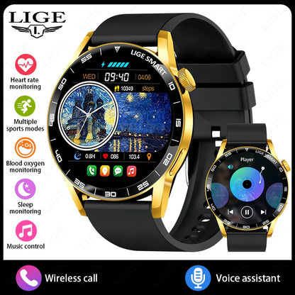 LIGE 2025 Voice Calling Smart Watch Men 1.38" HD IP68 Waterproof Sports Fitness Watches New Man Women Smartwatch For Android iOS