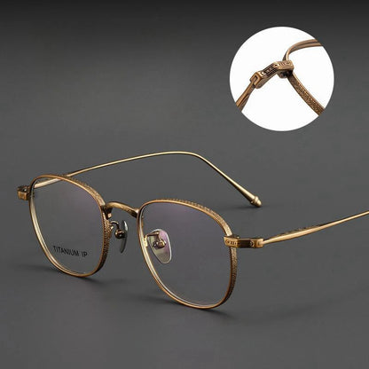 FIRADA Fashion Luxury Glasses Retro Comfortable Pure Titanium Eyewear Business Prescription Eyeglasses Frame Men Women M3090-C