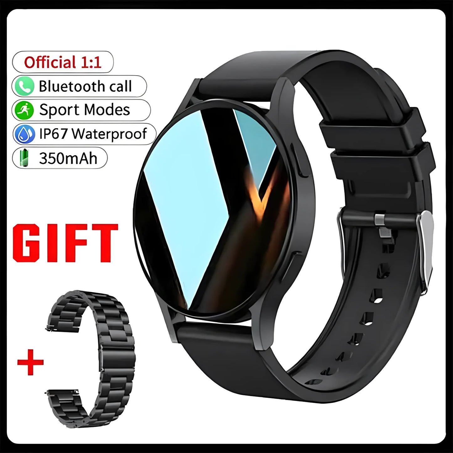 2025 New Watch 6 Bluetooth Call Smart Watch 1.39” 240*240 Custom Dials Sport Men Women Health Monitor Smartwatch For Android IOS