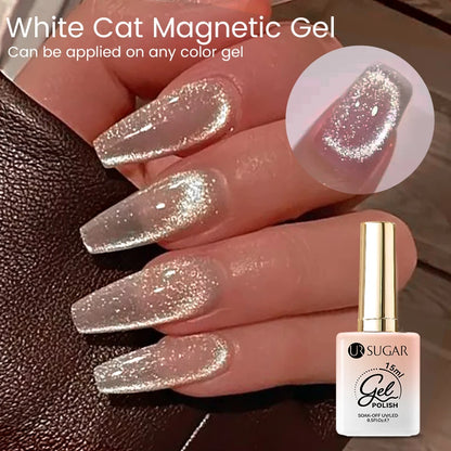 UR SUGAR 15ml Pink Jelly Cat Magnetic Gel Nail Polish Glitter ICE Soak Off Ceramic UV Gel Semi-permanent Nail Supplies Manicure