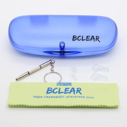 BCLEAR Optical Men Titanium Eyeglasses Frames Men Eyewear Flexible Temples Legs IP Electroplating Business Half Rim Spectacles