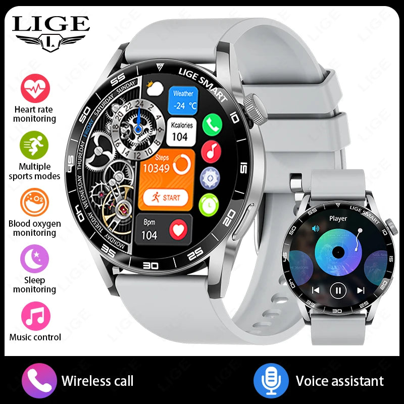 LIGE 2025 Voice Calling Smart Watch Men 1.38" HD IP68 Waterproof Sports Fitness Watches New Man Women Smartwatch For Android iOS